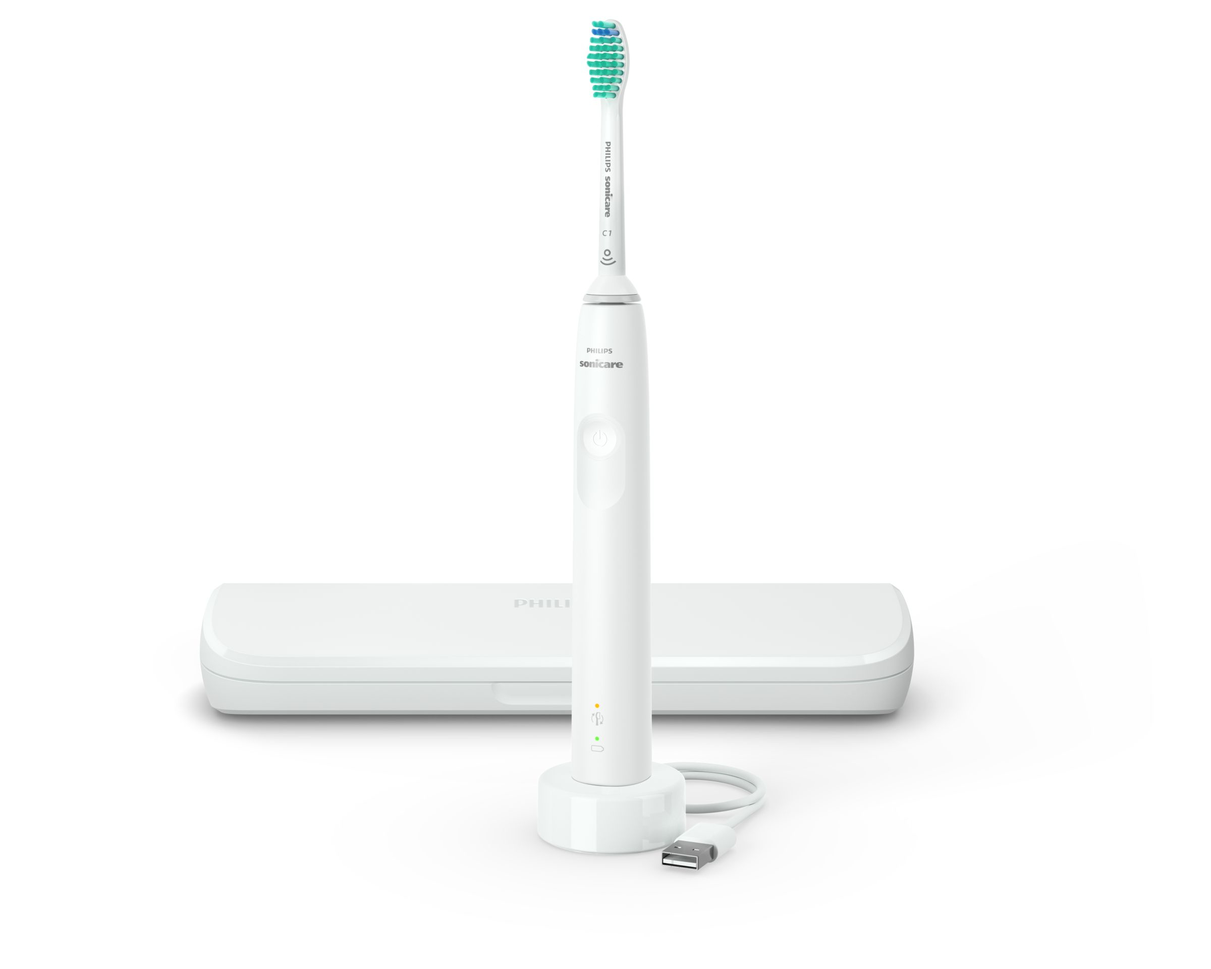 foto del prodotto philips 3100 series sonicare spazzolino elettrico sonico bianco, con custodia da viaggio hx3673 13