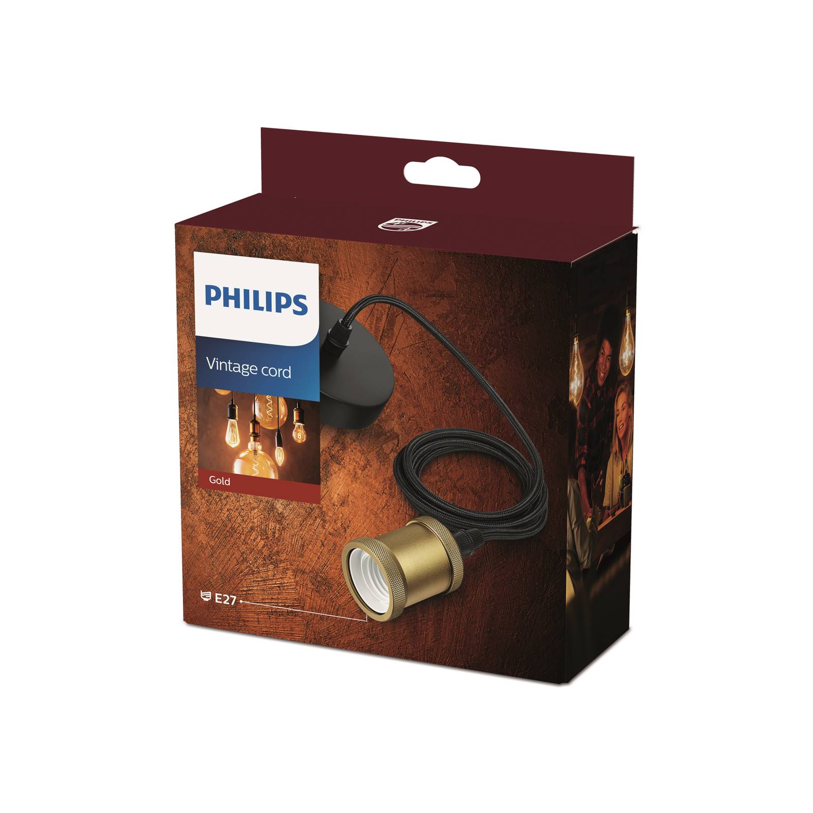 foto del prodotto philips a sospensione vintage, attacco e27 oro