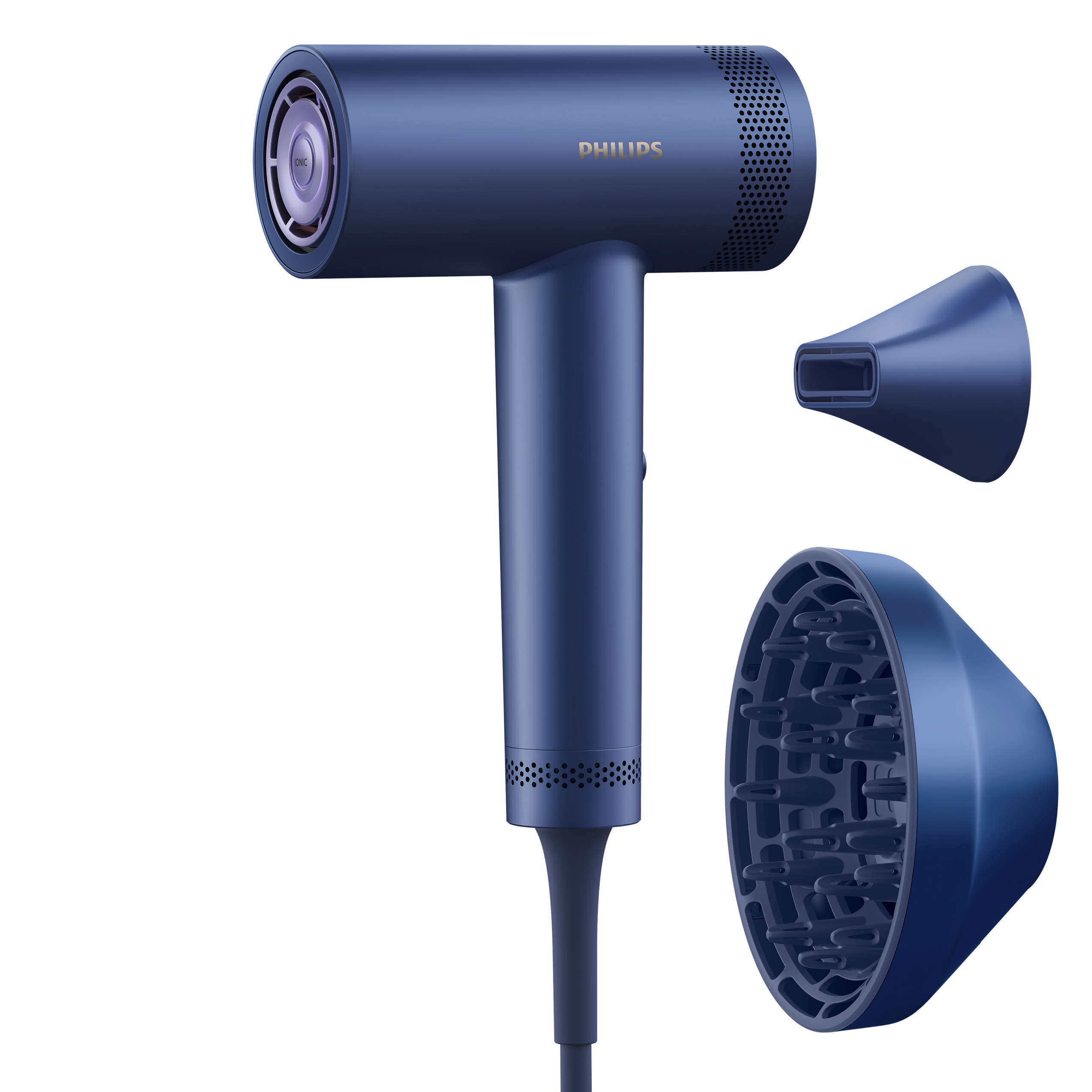 foto del prodotto philips asciugacapelli sense iq 1400w ioni blue motore bdlc