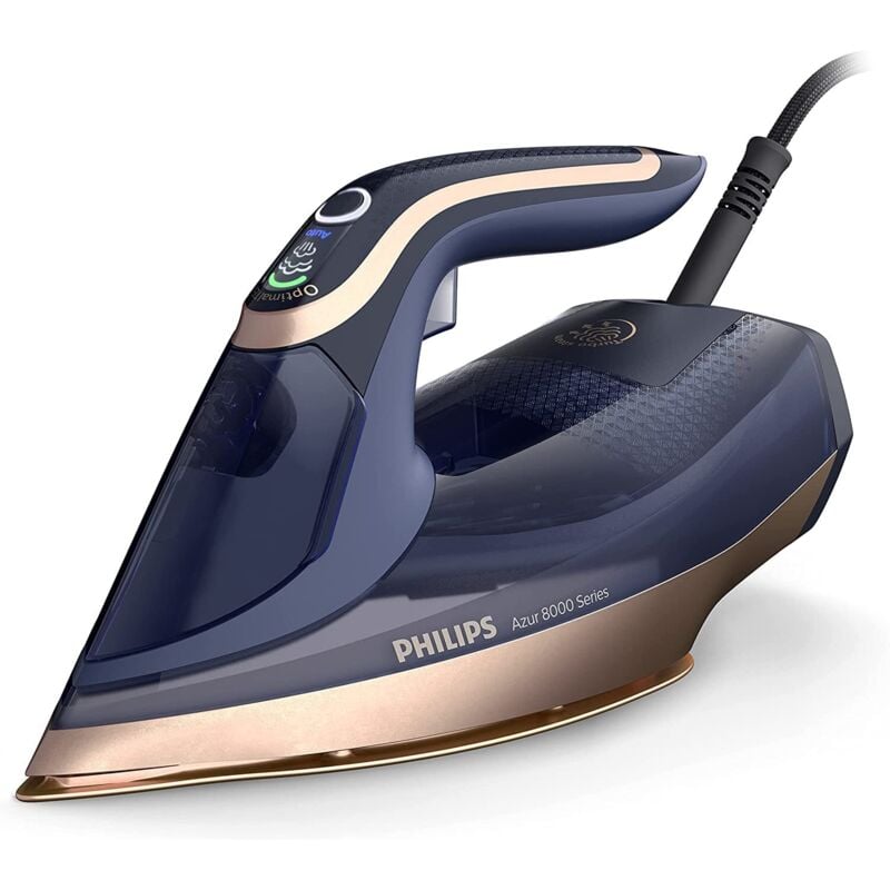 foto del prodotto philips azur serie 8000 ferro a vapore 85 g min di vapore continuo, 260 g di colpo di vapore turbo, 3000 w, tecnologia optimaltemp, piastra