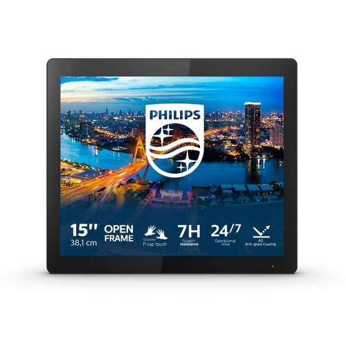 foto del prodotto philips b line 152b1tfl 00 monitor pc 38,1 cm 15 1024 x 768 pixel led touch screen nero