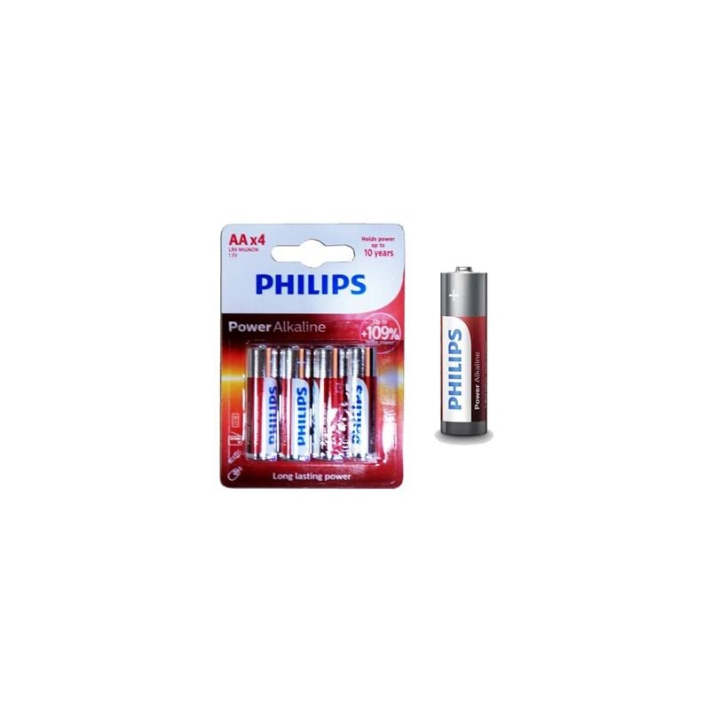 foto del prodotto philips blister di batterie alcaline aa powerlife lr6 da 4 unit 