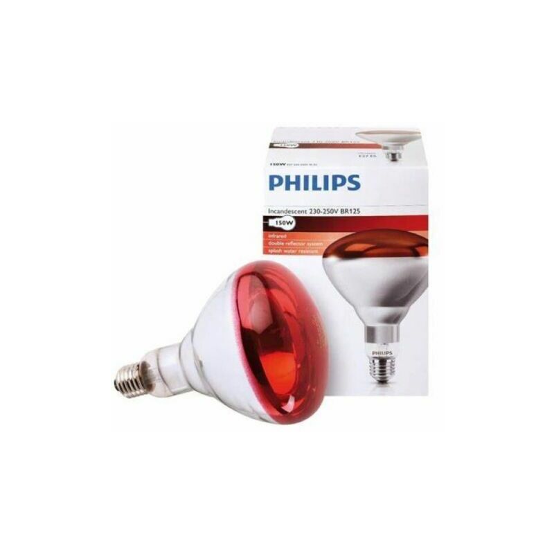 foto del prodotto philips br125 ir 150w e27 230 250v red 1ct rossa ir150rh