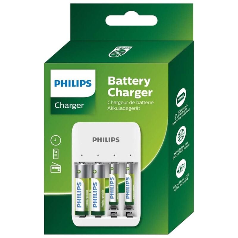 foto del prodotto philips caricabatterie usb batterie ricaricabili incl. batterie aa e aaa universale caricabatterie ricaricabile