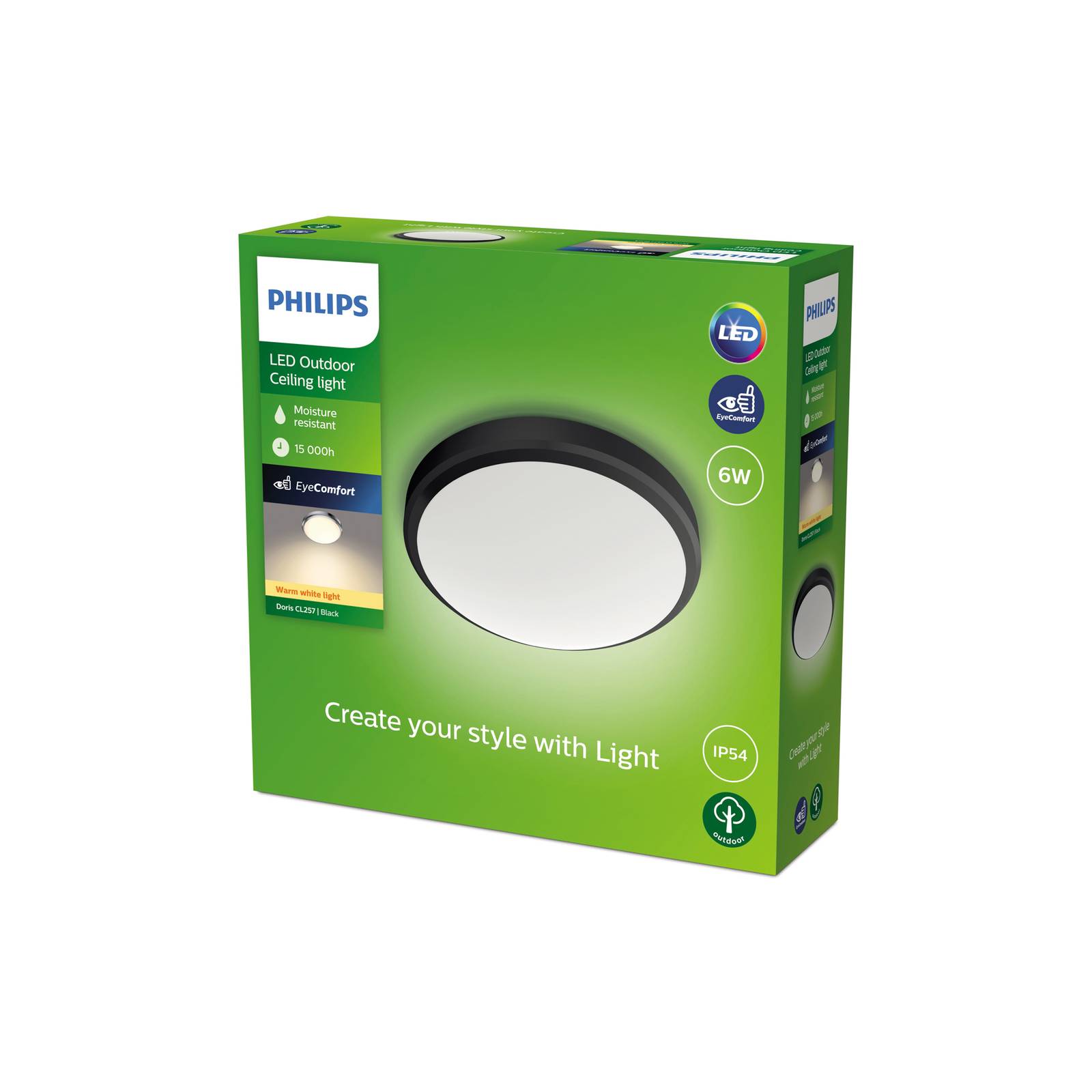foto del prodotto philips doris lampada led esterni ip54 2.700k nero