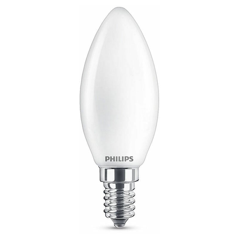 foto del prodotto philips e14 2,2w 827 led candela, satinato