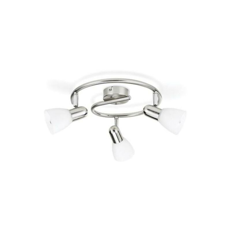 foto del prodotto philips faretto 3 luci burlap in metallo attacco e14 ip20 nickel 5023317e7