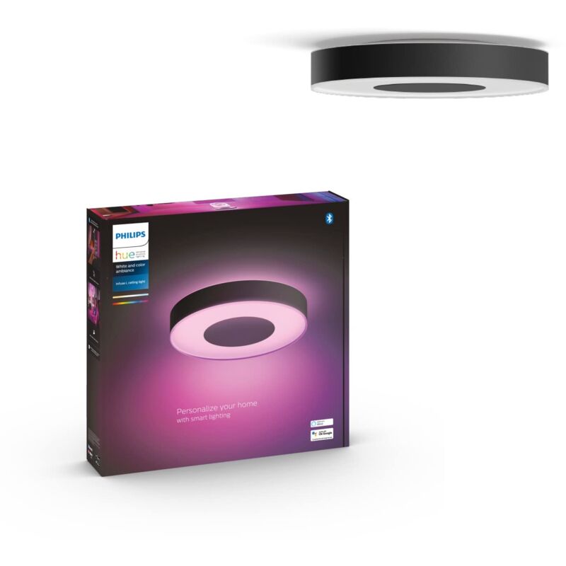 foto del prodotto philips hue - infuse plafoniera led grande 52,5w 2000-6500k nera 915005997501 4116430p9