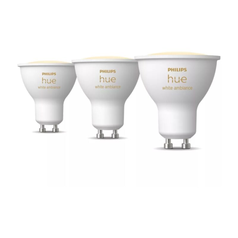 foto del prodotto philips hue lampadine led smart attacco gu10 3x4.2w 2200 6500k 3pz 23009500