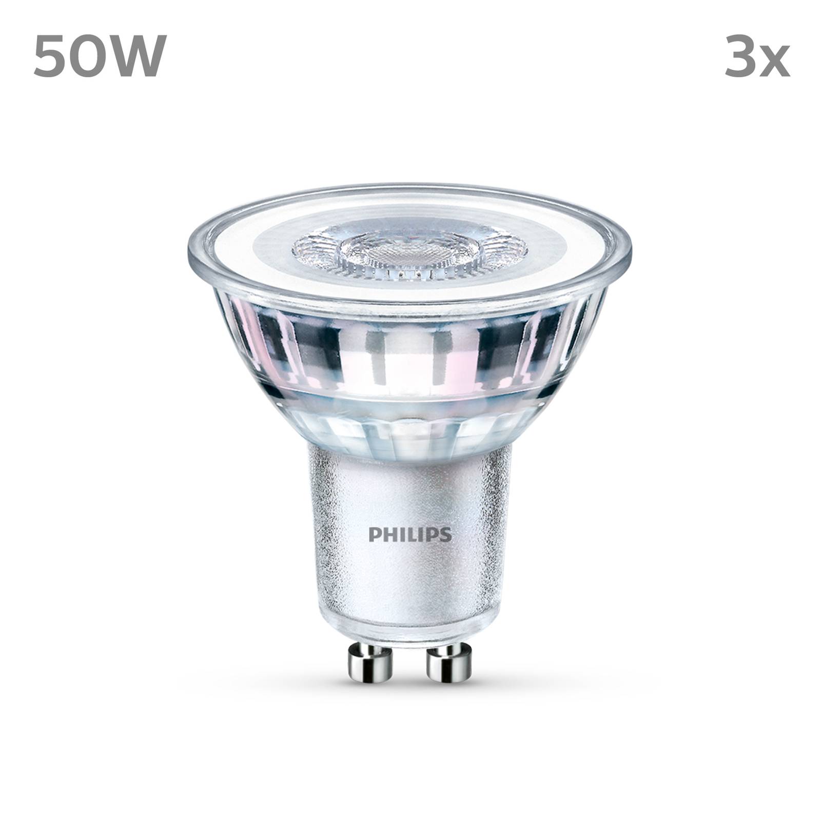 foto del prodotto philips hue philips led, faretto led, luce bianca fredda, 50w, gu10, 3 pezzi