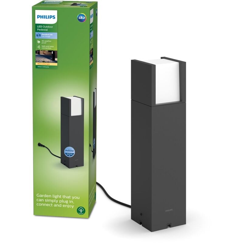 foto del prodotto philips hue philips led gardenlink, arbour, paletto led da esterni, estensione per kit base, luce bianca calda, ip44, basso voltaggio, 6w