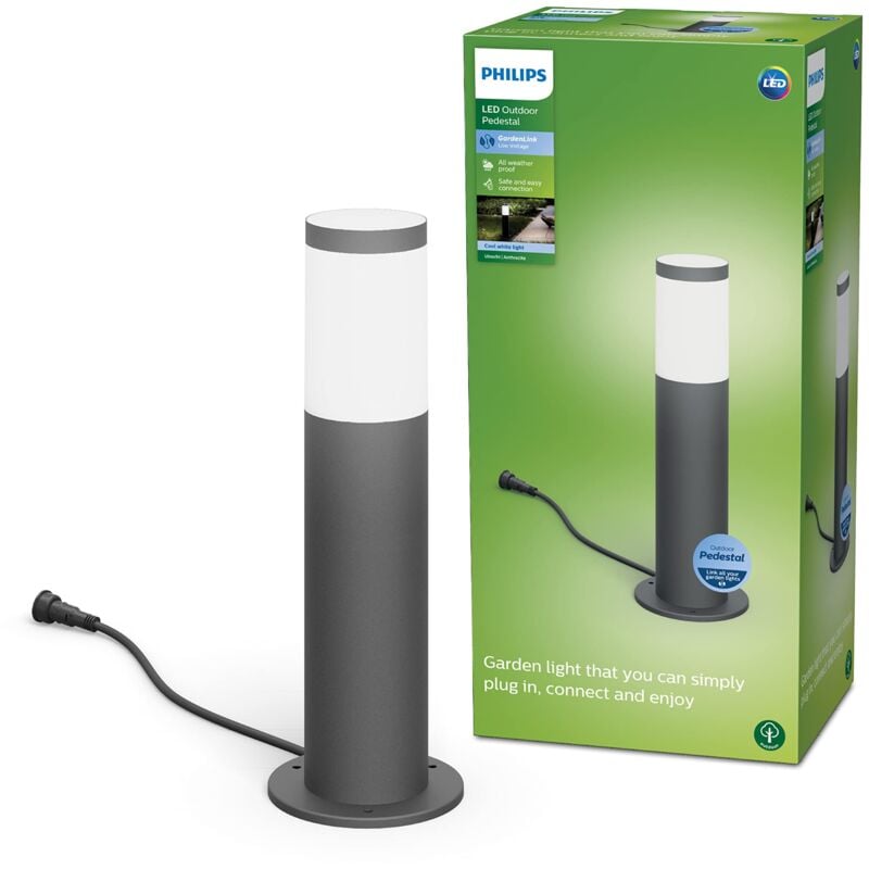 foto del prodotto philips hue philips led gardenlink, paletto led da esterni, luce bianca fredda, ip44, 6w