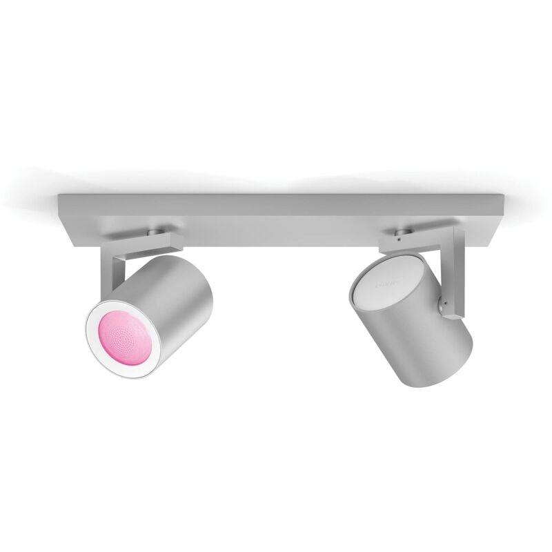 foto del prodotto philips hue white and color ambiance argenta faretto smart, 2 punti luce, gu10, 5.7w, alluminio