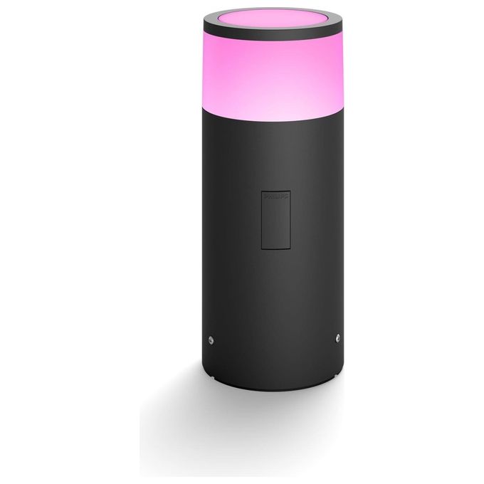 foto del prodotto philips hue white and color ambiance calla paletto smart esterno nero in alluminio estensione alimentatore non incluso basso voltaggio