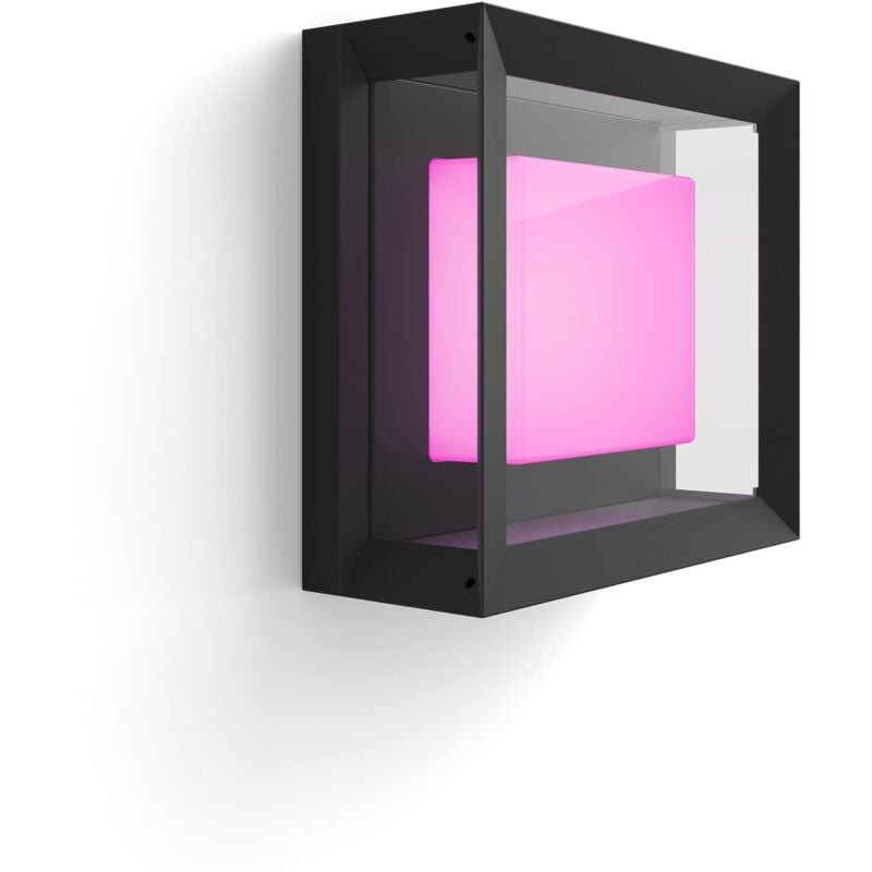 foto del prodotto philips hue white and color ambiance econic, lampada smart led da parete per esterni, led integrato, 15w, nero