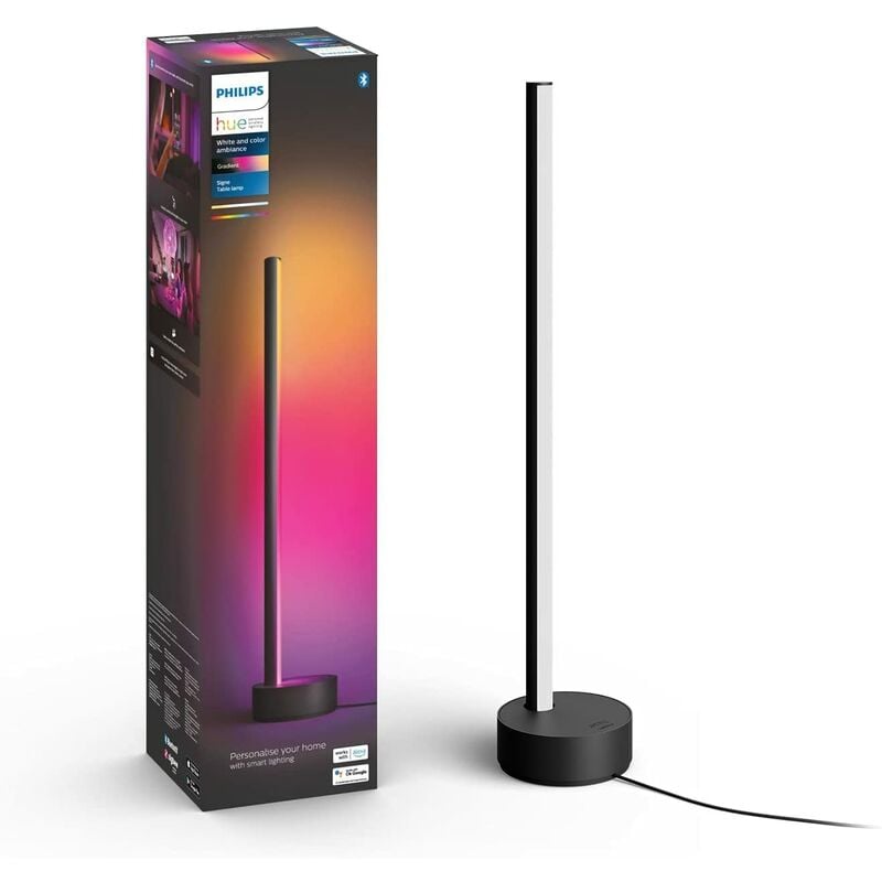 foto del prodotto philips hue - white and color ambiance gradient signe, lampada da tavolo led, smart, bluetooh, nera