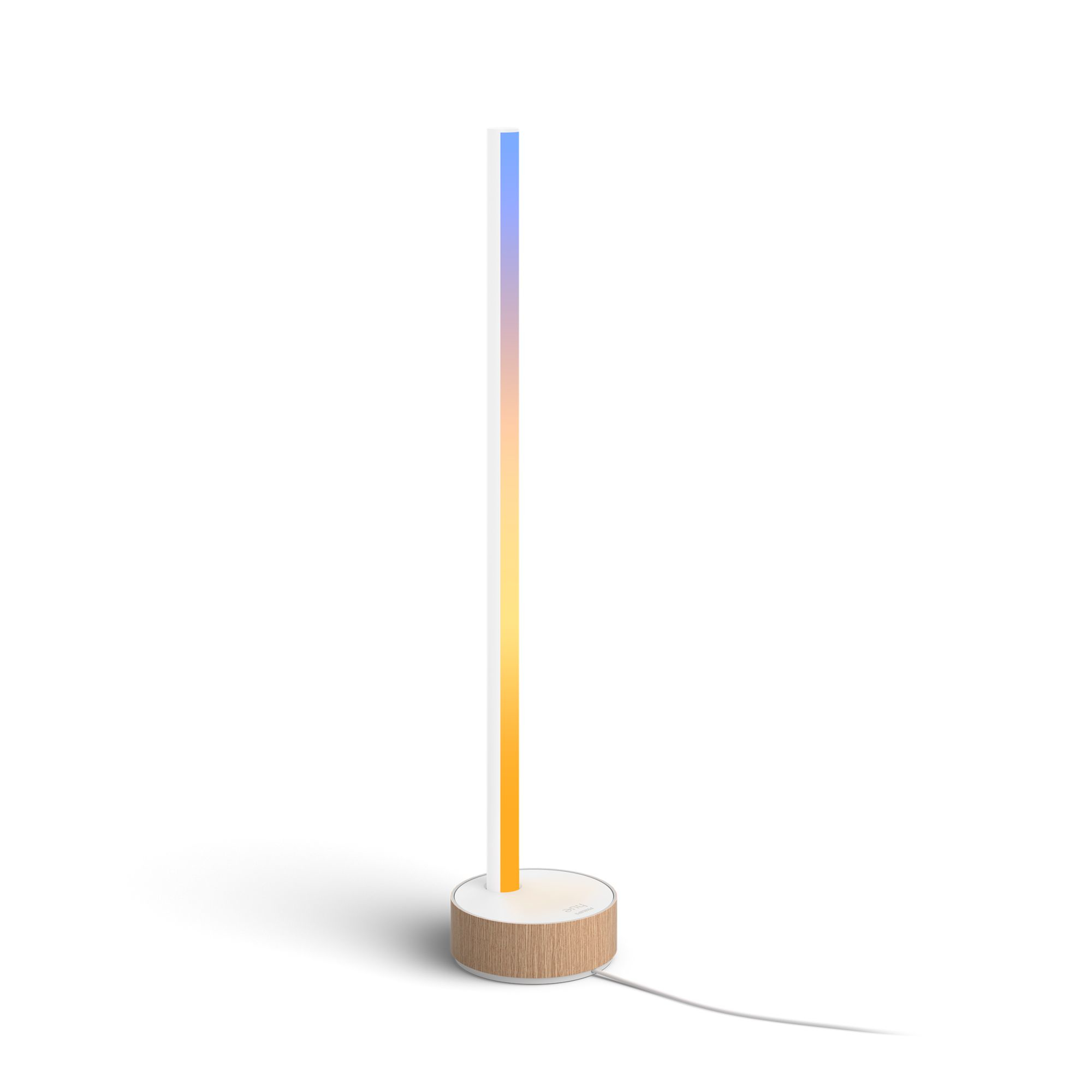 foto del prodotto philips hue white and color ambiance gradient signe lampada smart tavolo effetto legno