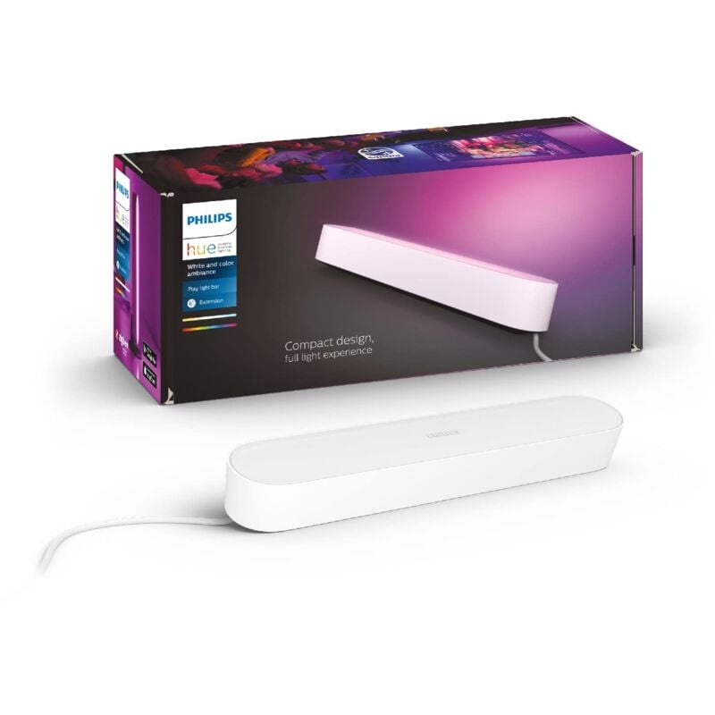 foto del prodotto philips hue white and color ambiance lampada da tavolo smart led play, estensione alimentatore non incluso , 1 pezzo, bianco