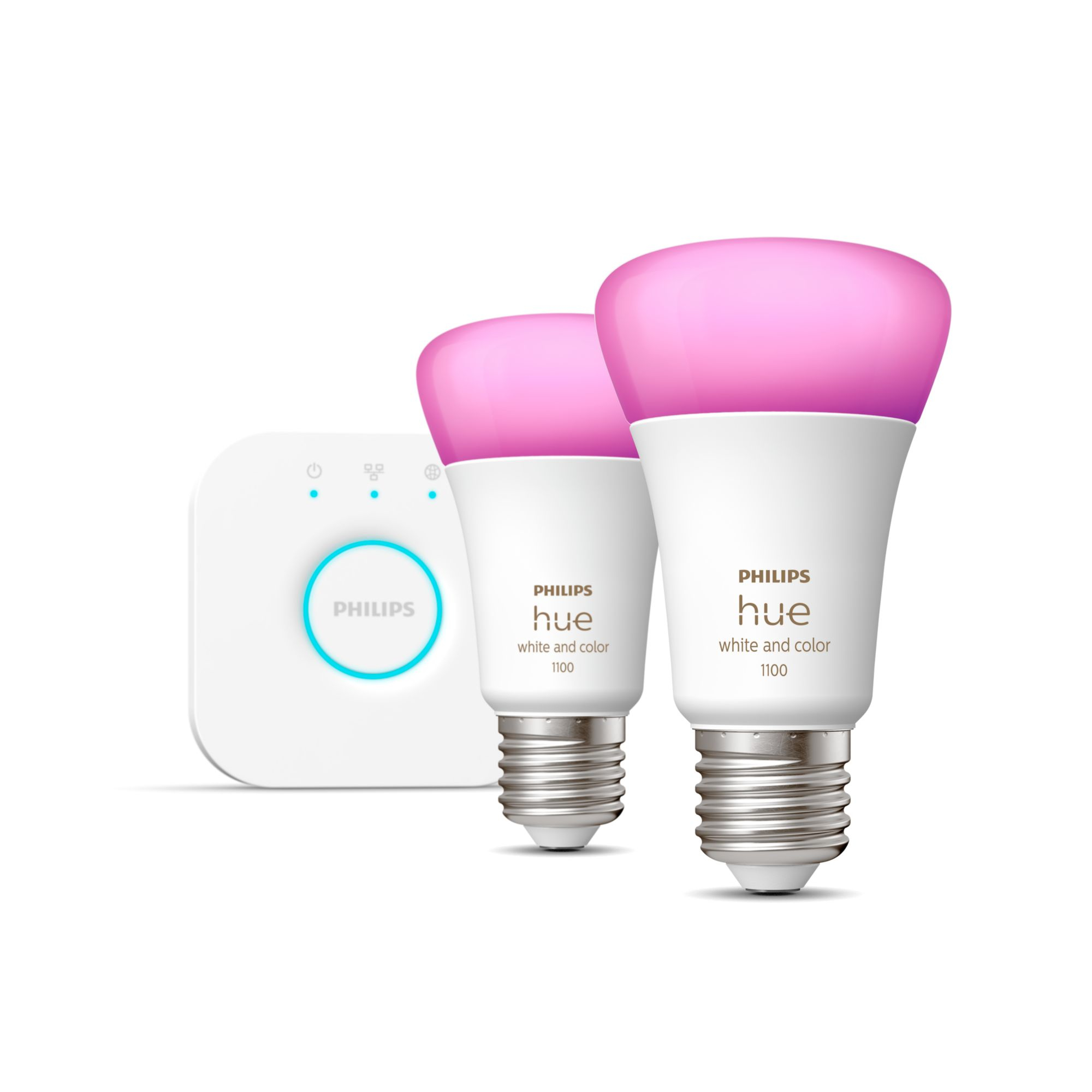 foto del prodotto philips hue white and color ambiance starter kit bridge 2 lampadine smart e27 75w