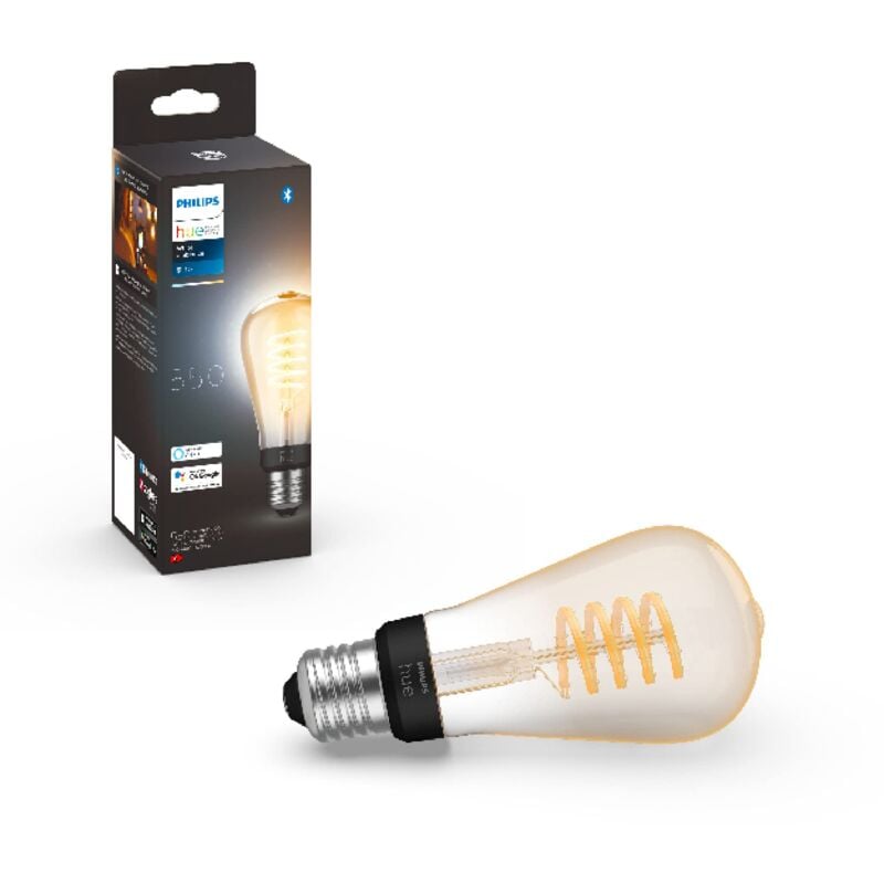 foto del prodotto philips hue - white filament, lampadina led smart a filamento, attacco e27, luce bianca calda, dimmerabile