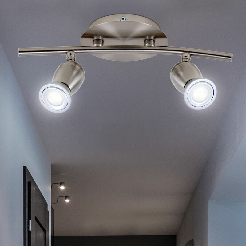 foto del prodotto philips lampada da soffitto lampada da soffitto lampada spot spotlight lampada da soggiorno, spot a 2 fiamme mobili, cromo opaco, 2x led 4w 230lm