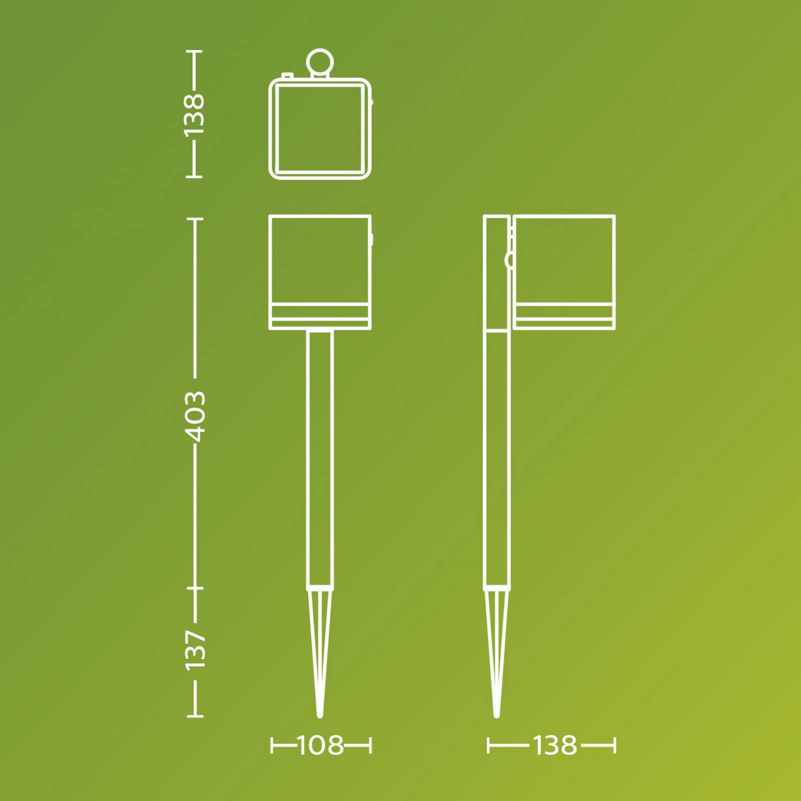 foto del prodotto philips lampada led solare con picchetto virona, nera, ip44