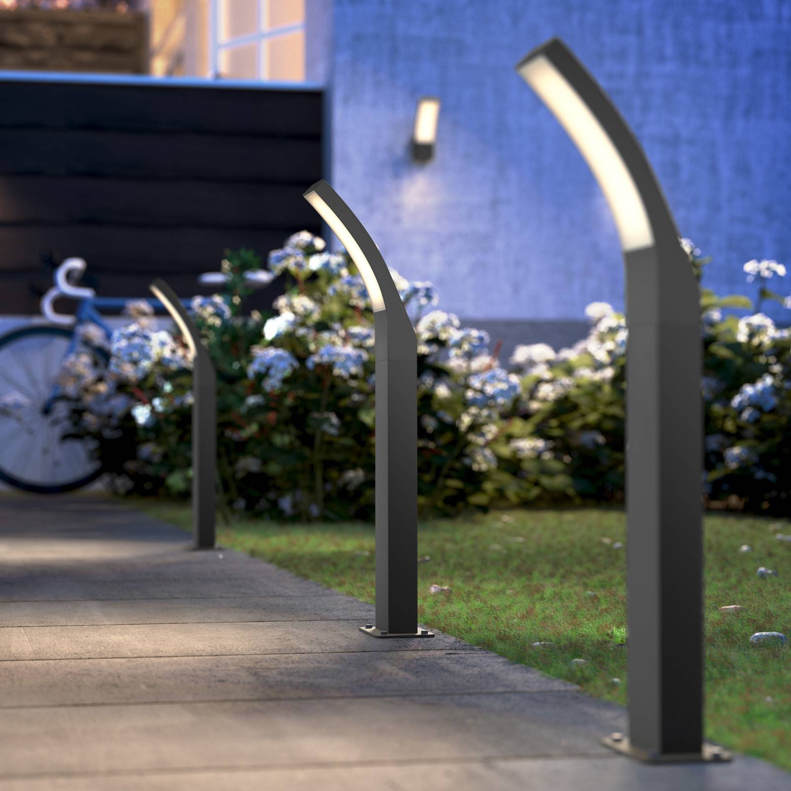 foto del prodotto philips lampione a led splay, 60 cm, 2.700 k, antracite, ip44
