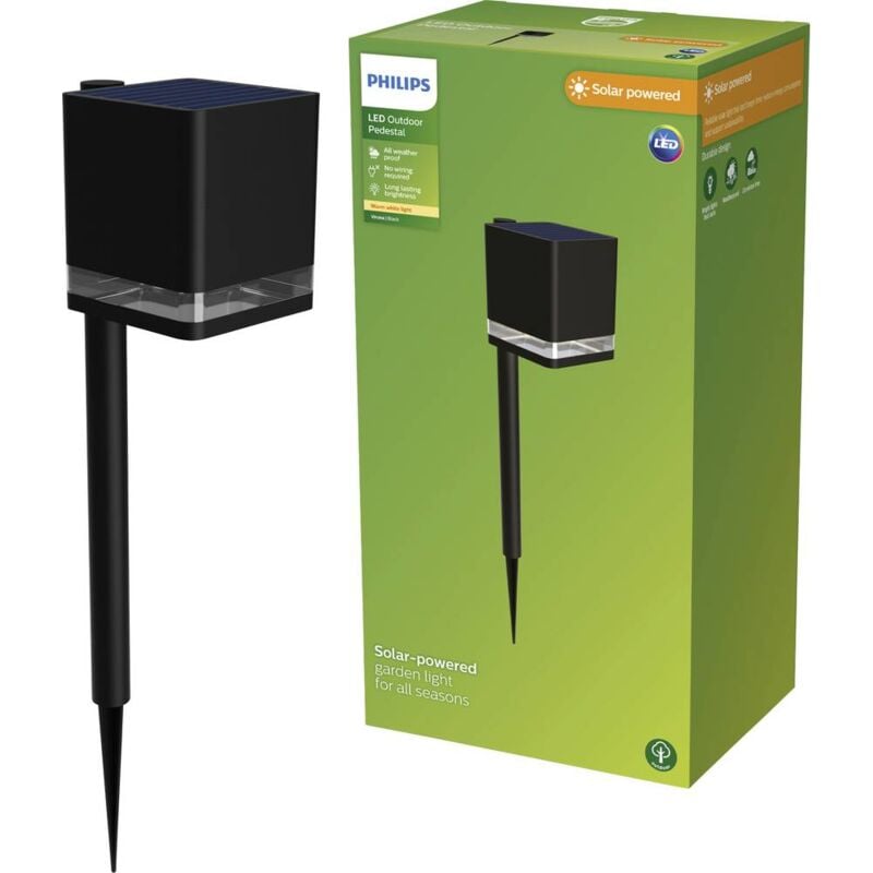 foto del prodotto philips led 929004658801 virona lampada solare da terra per esterni led monocolore led a montaggio fisso 1.8 w nero