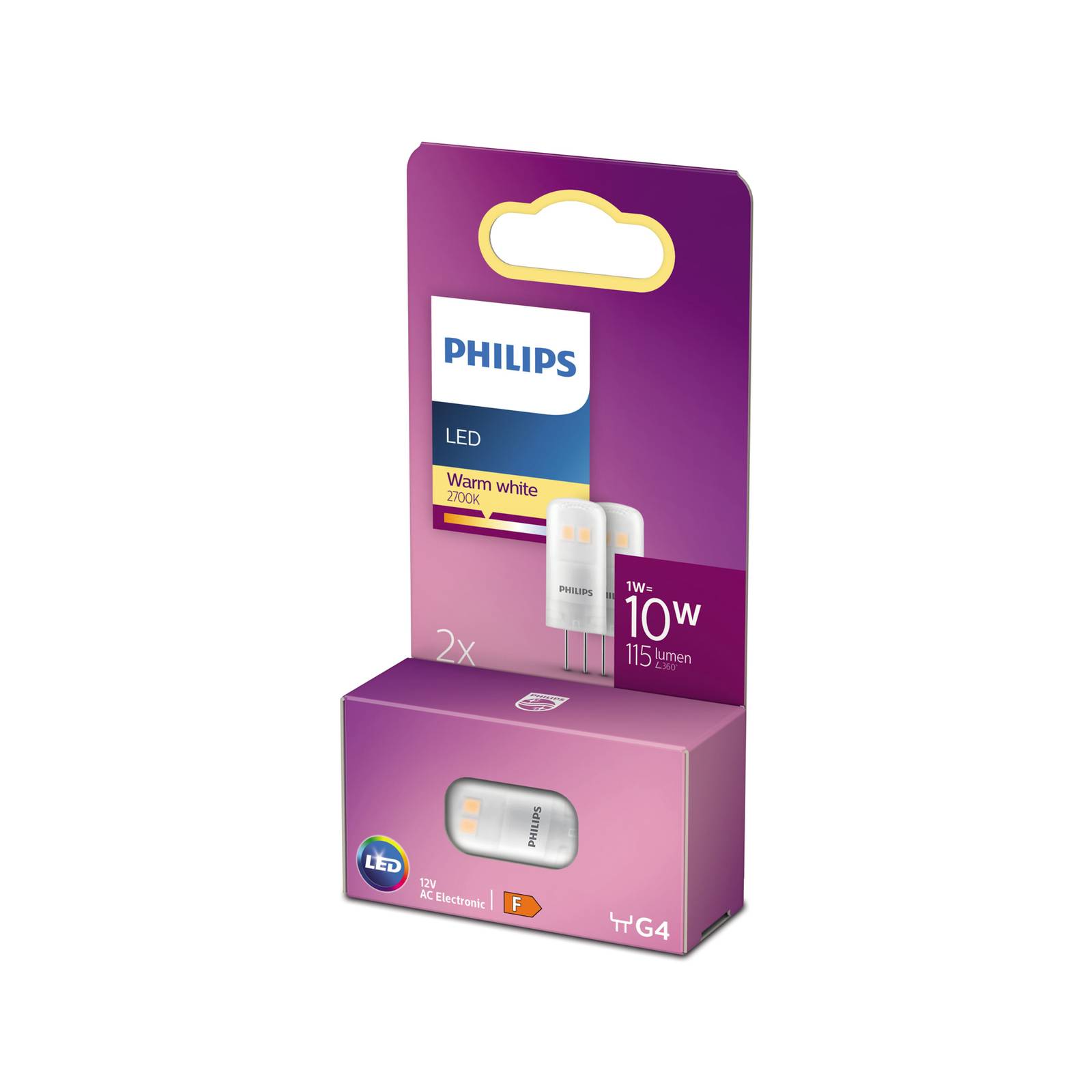 foto del prodotto philips led bispina g4 1w 827 in set 2x