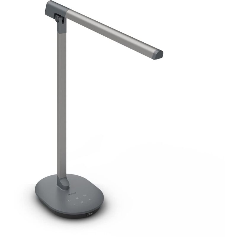 foto del prodotto philips led lampada da tavolo sword, dimmerabile, batteria da 180ma, 2700 6500k, 12w, grigio scuro