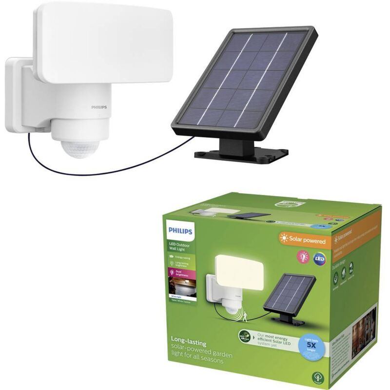 foto del prodotto philips led tylus 929004632101 lampada solare da parete per esterno con rilevatore di movimento led monocolore 6 w bi