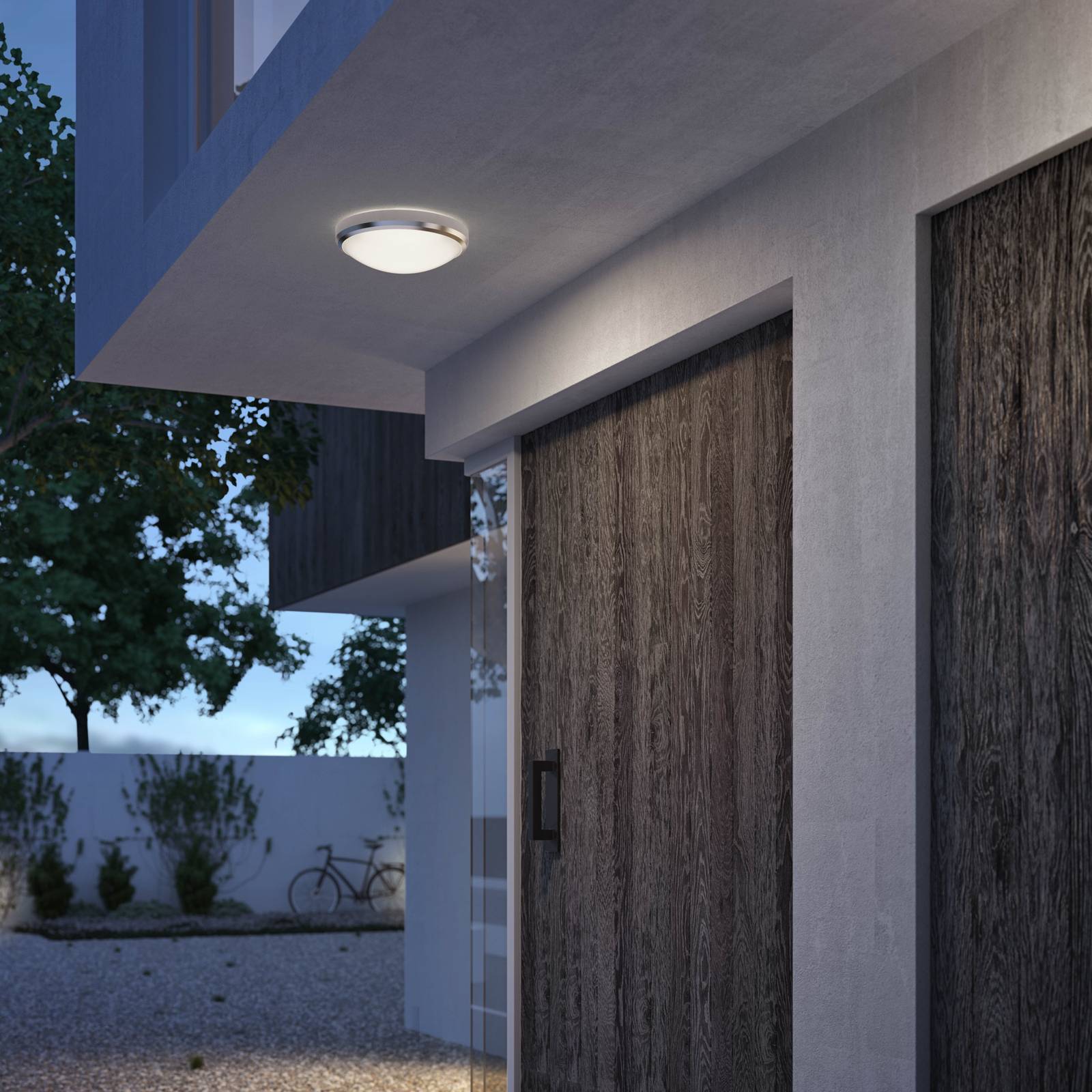 foto del prodotto philips lighting plafoniera con led integrato doris, per esterni, ip54, 4000k, grigia