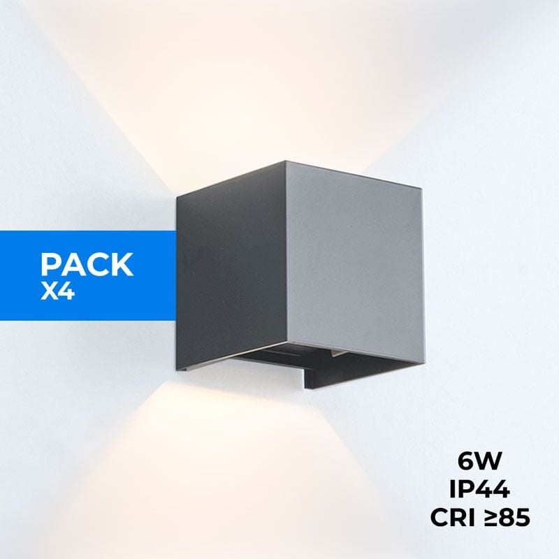 foto del prodotto philips lotto da 4 lampade da parete kurtin 6w con luce