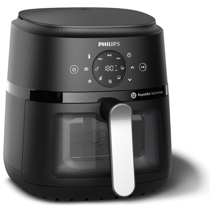 foto del prodotto philips na221 00 friggitrice ad aria airfryer capacita 4.2 litri potenza 1500 watt multifunzione 13 in 1 con timer colore nero argento