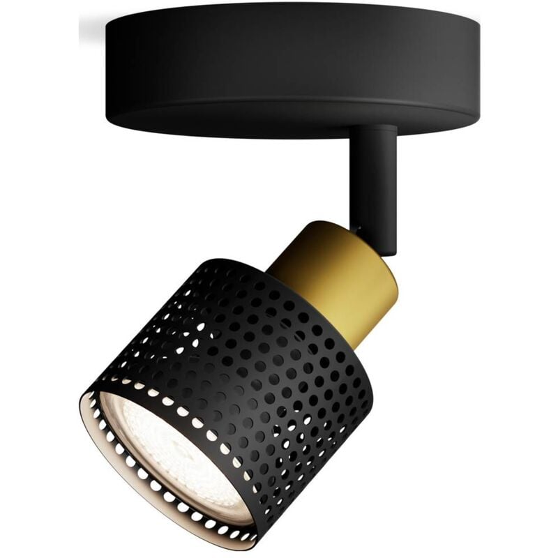 foto del prodotto philips niall 8720169300071 faretto da soffitto gu10 nero, oro