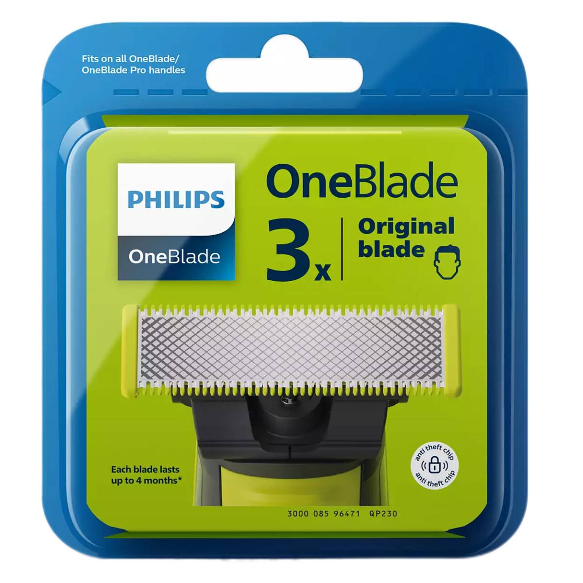 foto del prodotto philips oneblade original qp230/50 lame, 3-pack 3 pz