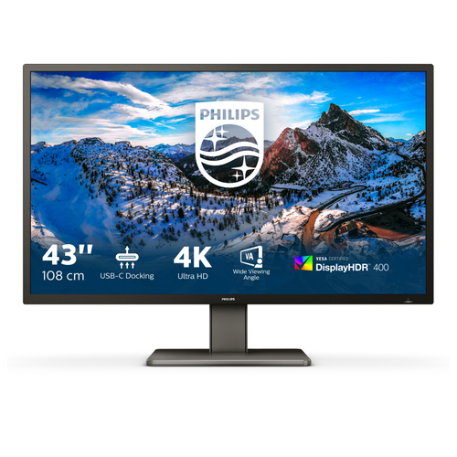 foto del prodotto philips p line 439p1 00 led display 108 cm 42.5 3840 x 2160 pixel 4k ultra hd nero
