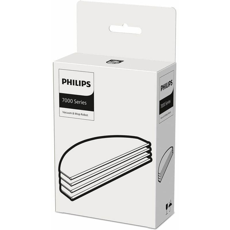 foto del prodotto philips panni lavaggio per robot homerun aqua serie 7000 4 pezzi, lavabili e riutilizzabili, in microfibra, compatibile con xu7000 e xu7100
