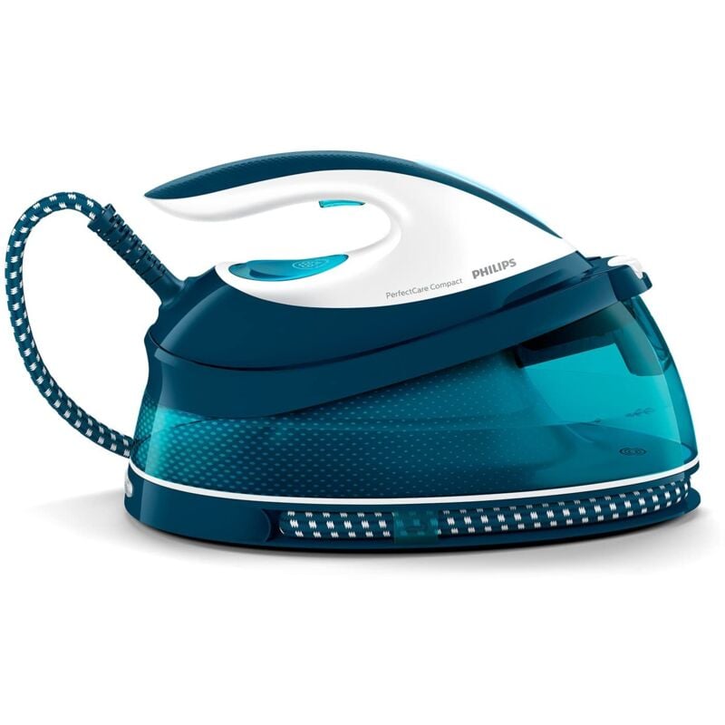 foto del prodotto philips perfectcare compact ferro da stiro con caldaia 2400w, colpo di vapore 400g, pressione 6,5 bar, tecnologia optimaltemp, serbatoio 1,5 l,