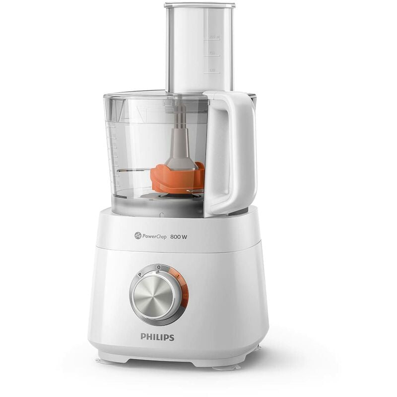 foto del prodotto philips robot da cucina compatto 800w, 29 funzioni, recipiente da 2.1l, powerchop, lama in acciaio inossidabile hr7510 10 