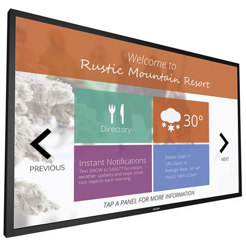 foto del prodotto philips signage solutions 75bdl3010t 00 visualizzatore di messaggi pannello piatto per segnaletica digitale 190,5 cm 75 led 410 cd m 4k ultra hd nero touch screen