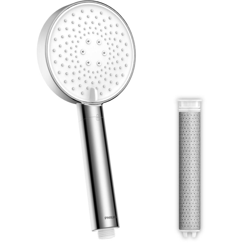 foto del prodotto philips soffione doccia con filtro, rimuove efficacemente cloro e altre particelle di grandi dimensioni, tre modalit di spruzzo, design