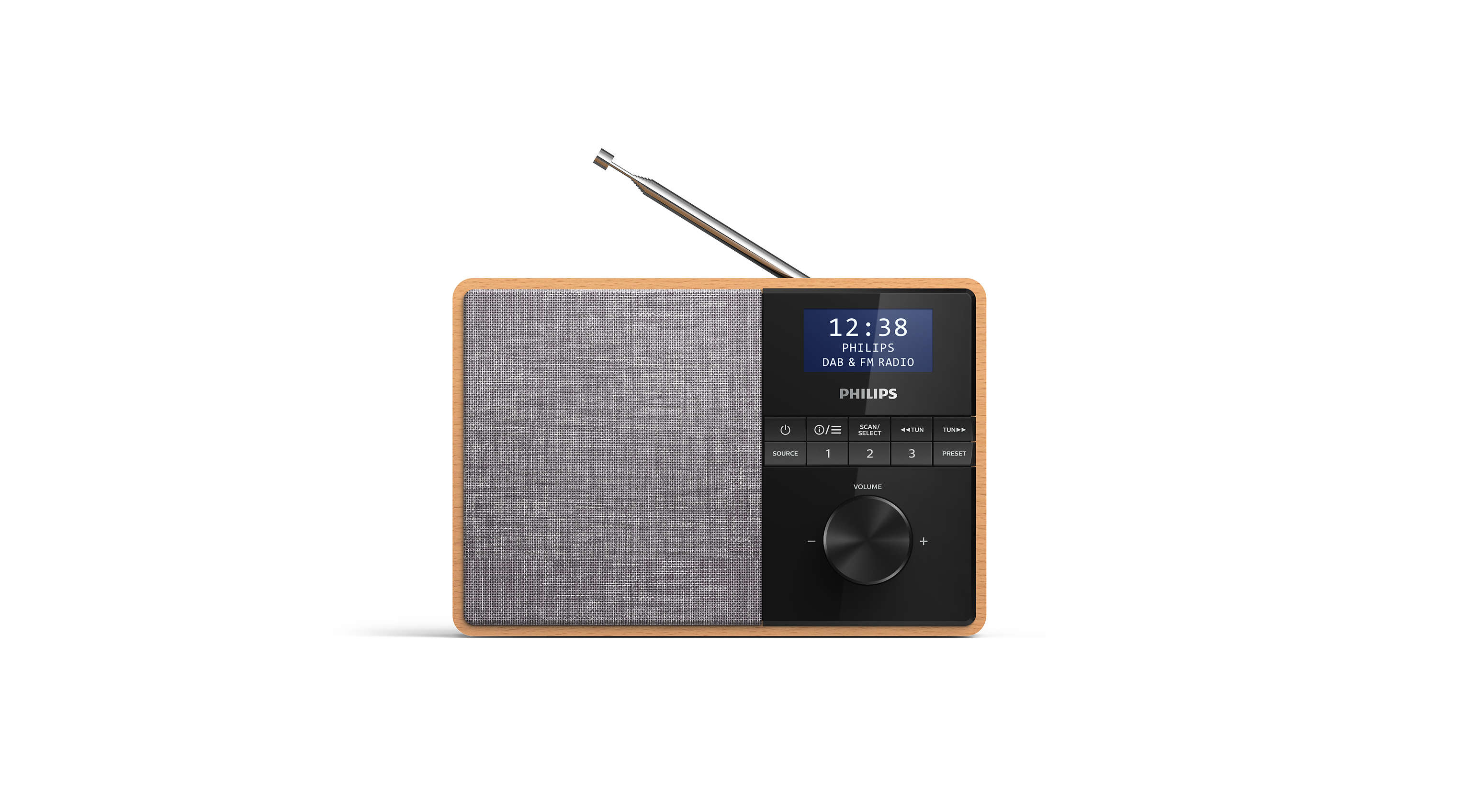 foto del prodotto philips tar5505 10 radio portatile digitale nero, grigio, legno