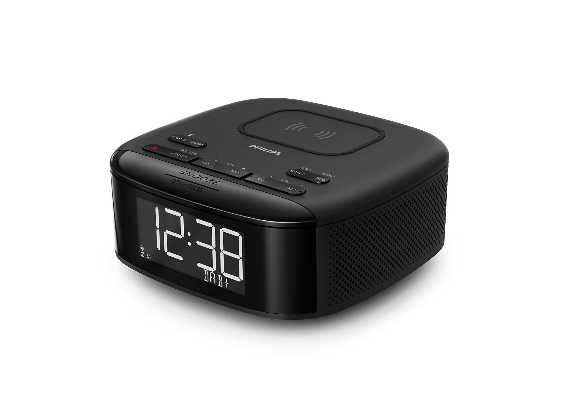 foto del prodotto philips tar7705 10 radio orologio analogico e digitale nero