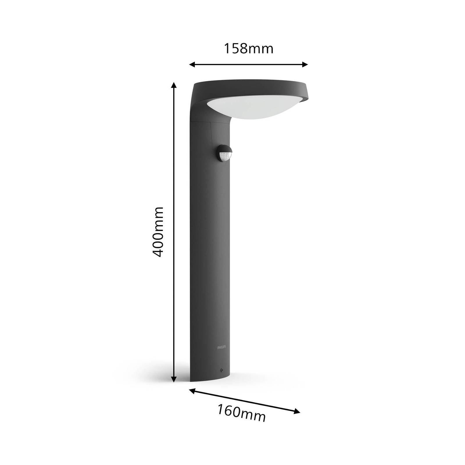 foto del prodotto philips tyla sensore di lampioncino solare 1,2w 250lm