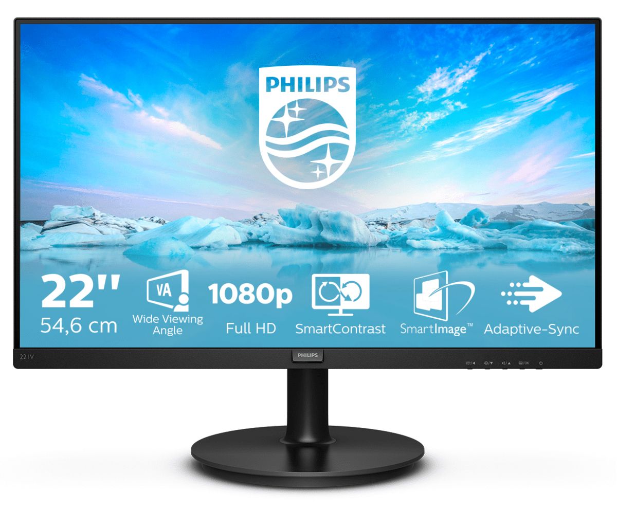 foto del prodotto philips v line 221v8 00 monitor pc 54,6 cm 21.5 1920 x 1080 pixel full hd led nero