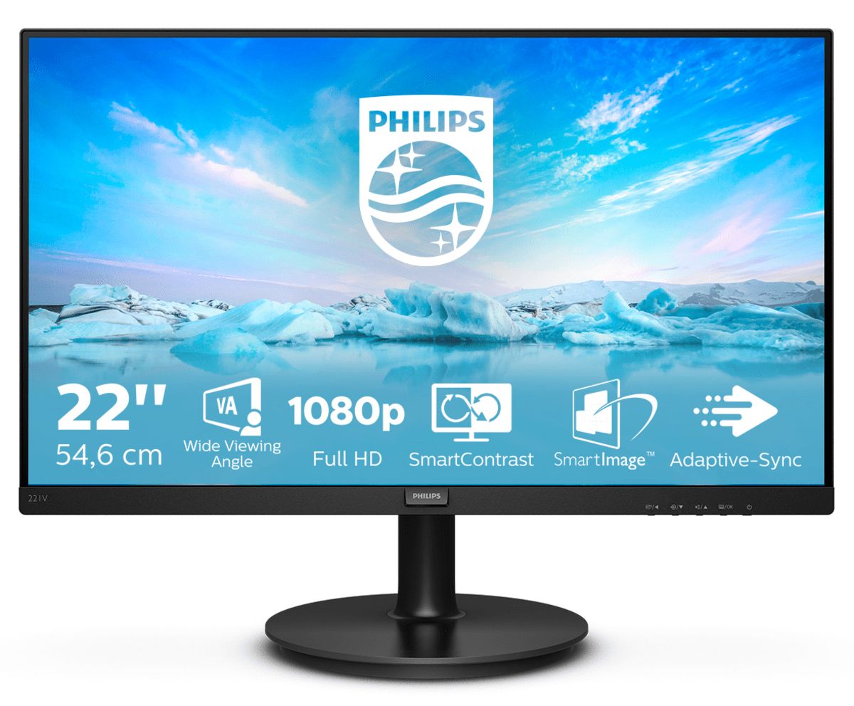 foto del prodotto philips v line 221v8a 00 led display 54,6 cm 21.5 1920 x 1080 pixel full hd nero