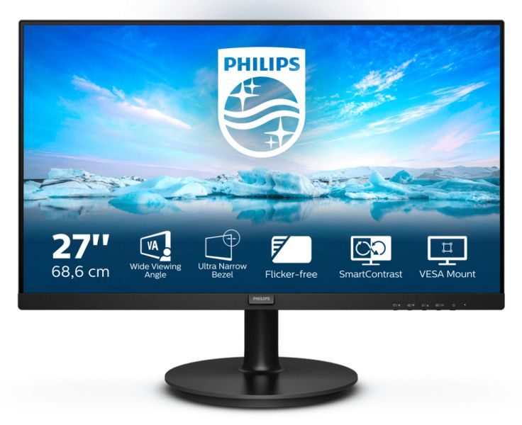 foto del prodotto philips v line 271v8l 00 led display 68,6 cm 27 1920 x 1080 pixel full hd nero
