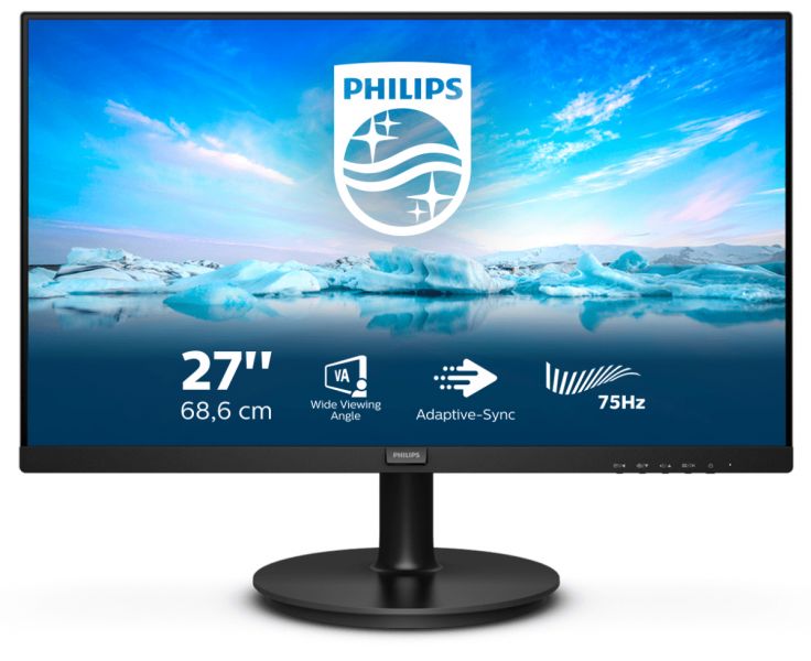 foto del prodotto philips v line 272v8la 00 monitor pc 68,6 cm 27 1920 x 1080 pixel full hd led nero