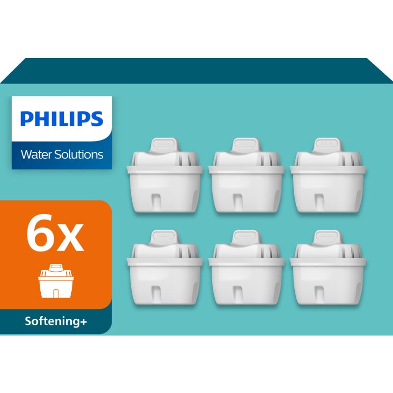 foto del prodotto philips water cartucce filtranti sostitutive anticalcare , 6 unit , compatibili con brita, fino al 50 in pi di riduzione della durezza